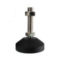 50mm Dia M8 M10 M12 Industrial Stud Mount Swivel Base Heavy Duty Plastic Furniture Leveling Foot for Workshop Warehouse Use MegaBDM