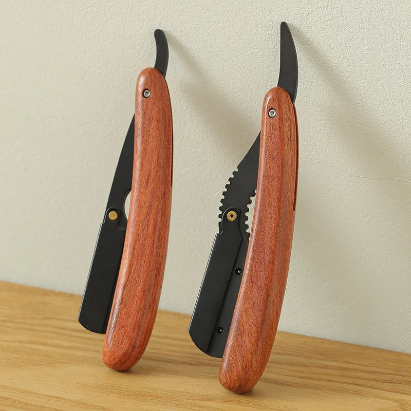 BEIKELIN OEM Logo Blade Sharp Men's Shaving Stainless Steel Handle Stainless Steel Single Blade Straight Razor