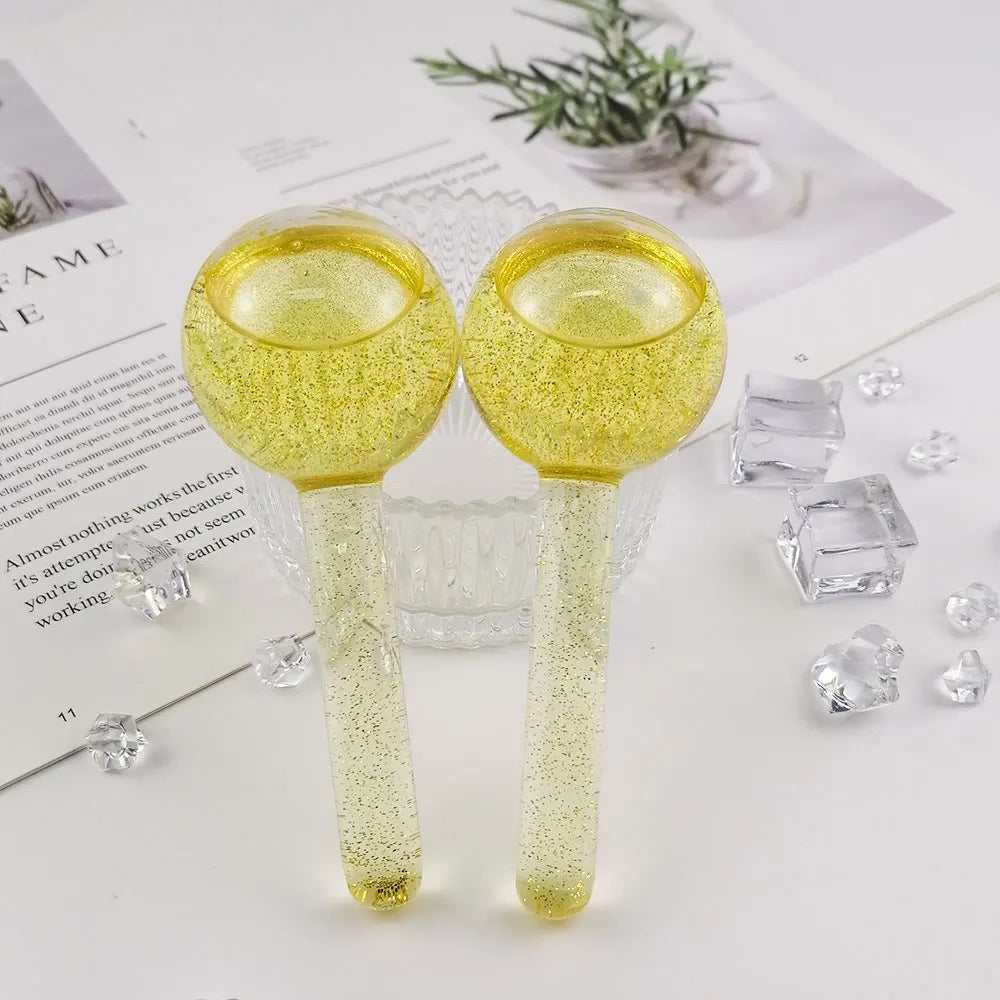 Reusable Skin Ice Globe Full of Beautiful GlitterRelieve Facial Muscle Fatigue and Cool Downreduce Dark Circles