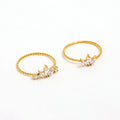 High End PVD 18K Gold Plated Rope Crown Zirconia Dainty Stainless Steel Finger Ring Trendy Unisex Party Gift for Women