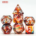 For Udixi Customizable Logo Polyhedral-shaped Dungeons and Dragons Resin RPG Dice Set Glaze Red Custom Colored Resin Dice