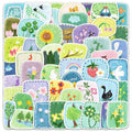 50Pcs Spring Cute Oil Painting Graffiti Stickers for Kids Book Luggage Cartoon Spring Day Drawing Sticker