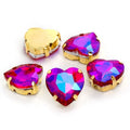 Wholesale AB Color Crystal Glass Rhinestone Loose Sew-On Beads with Silver/Gold Claw for DIY Jewelry Making