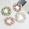 Fashion Elegant Gentle Imitation Pearl Crystal Hair Rope Simple Ponytail Elastic Band Hair Accessories