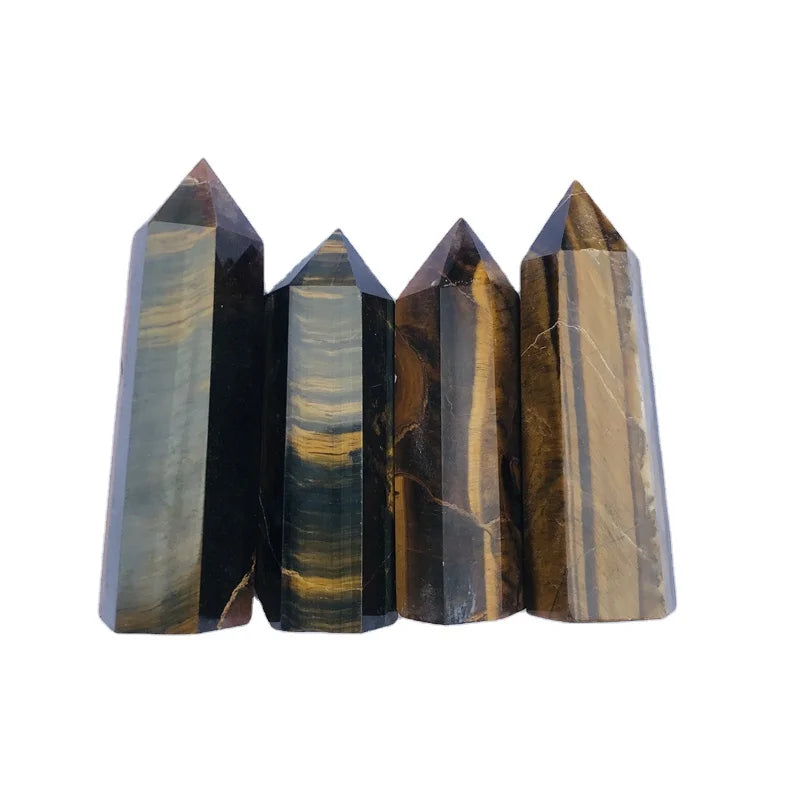 Wholesale Natural Healing Crystals Tiger Eye Quartz Tower Points Wands for Decoration
