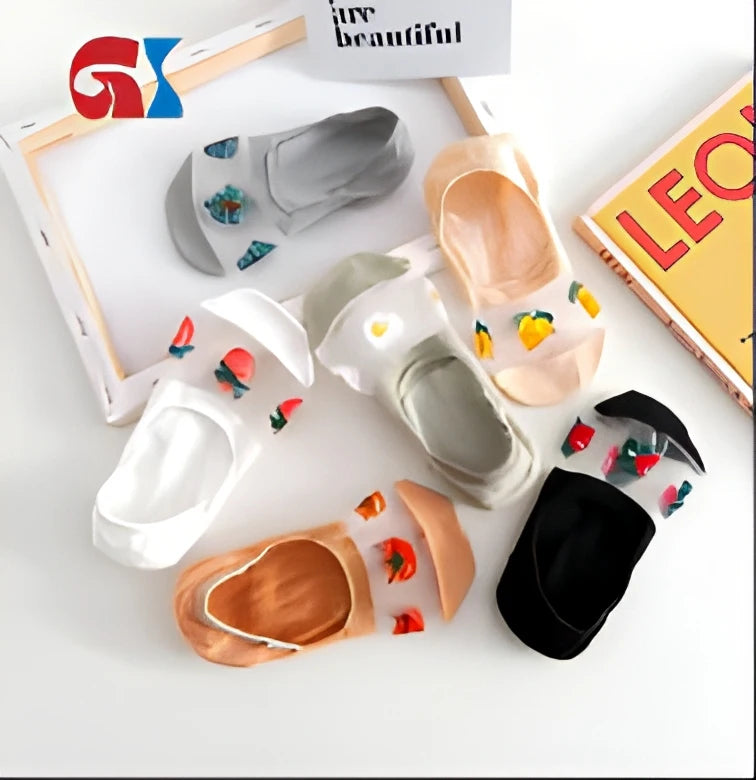 Summer Wholesale Cheap Socks Solid Color Boat Socks Breathable Fruit No Show Socks for Ladies Teen Girls