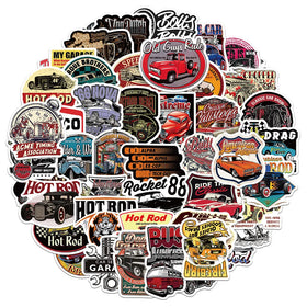 50PCS USA cool vintage classic car decals racing hot rods sticker