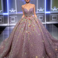 Shiny Applique Diamond Strapless Sequins Ball Gown Formal Evening Quinceanera Dresses Jancember 6573-1