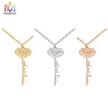 Fashion Memorable Personalized Birth Flower and Name Pendant Necklace Stainless Steel Necklace
