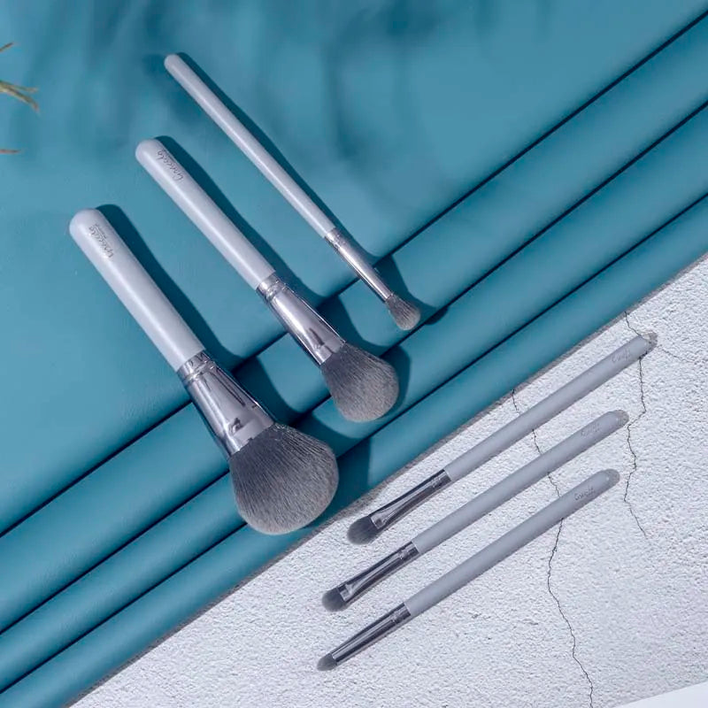 Gracedo New Design 6Pcs Bacteriostatic Senior Grey Synthetic Makeup Brushes Set