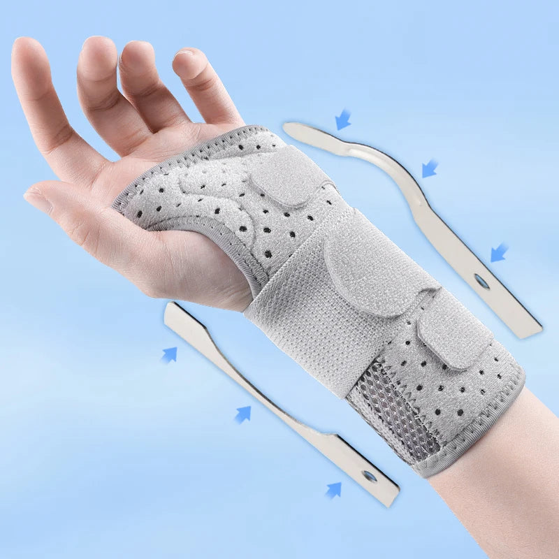 6062# Wrist Brace Support with Metal Splints and Soft Thumb Opening Adjustable Wrist Support Hand Brace