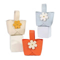 MU PVC Gift Bag with Flower Handles Small Candy Packaging Box for Wedding Favor for Gift and Party
