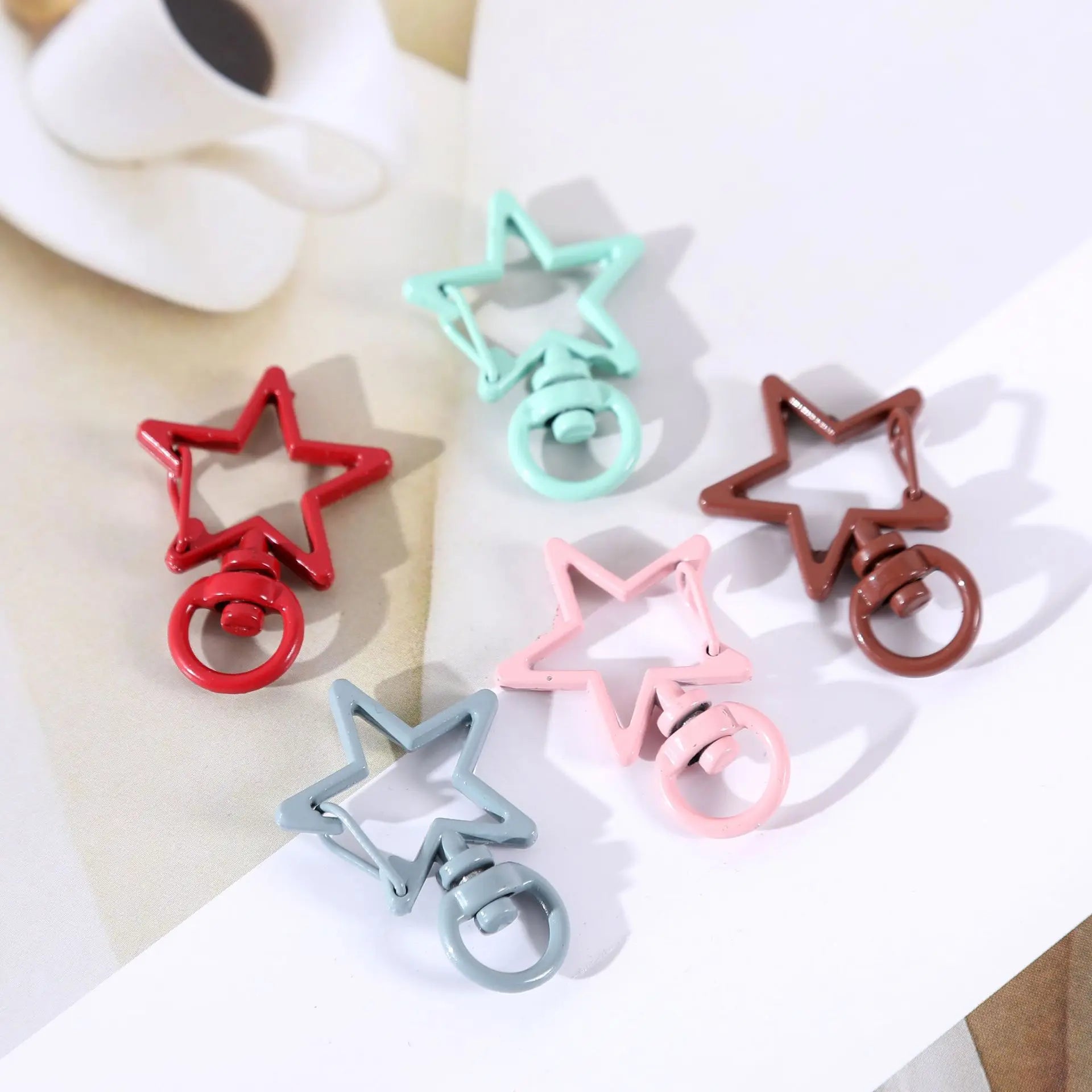 Zinc Alloy Paint Five-pointed Star Buckle Head Lobster Buckle Dog Lobster Clasp for Diy Keychain Pendant Jewelry Accessory