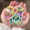 Candy Colors Nylon Elastic Hair Bands Ponytail Holder Rubber Bands Hair Coils for Girls