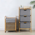 Factory Direct Sales Double-layer Bamboo Laundry Basket Portable Laundry Hamper Dirty Clothes Basket