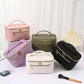 Wholesale PU Leather Makeup Case Double Layer Large Organizer Bag Large Capacity Travel Cosmetic Bag for Women