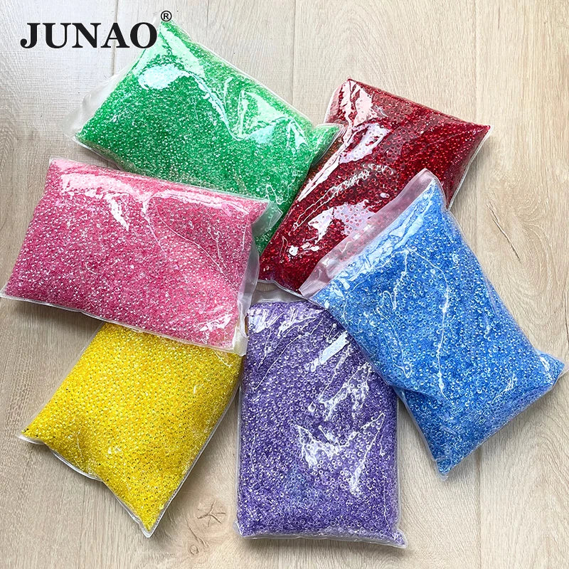JUNAO 2mm 3mm 4mm 5mm 6mm Round Nail Crystal Stones Resin Strass Transparent Flatback Rhinestones for Clothes Jewelry Making