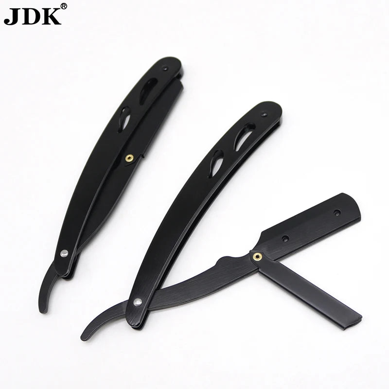 Portable Black Barber Salon Classic One Blade Single Edge Blade Razor Knife Hair Remover Shaving Straight Razor