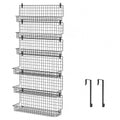 Over the Cabinet Pantry Door Storage Rack Metal Basket Organizer Kitchen Adjustable Wall Mount Spice Rack