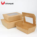 Take Away Box with Window Disposable Paper Food Packaging Box Leak Grease Resistant