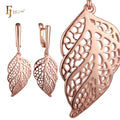 FJ Fallon Fashion Jewelry Grand Fallen Leaves Earrings Plated in Rose Gold Brass Based