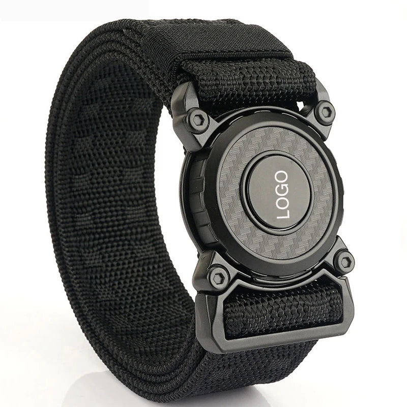 New Custom Logo Man Brand Belt Men Luxury Belt 1.5''wide Tactical Belt With Quick Release Alloy Buckle Casual Sport Nylon Belt