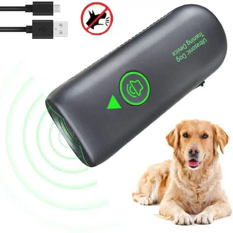 Effective Portable Rechargeable Dog Repeller Training Anti Barking Stop Ultrasonic Anti Bark Dog Training Bark Control Device