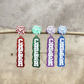 New Mother's Day Holiday Gift Printed Glitter Cheer Mama Letter Earrings for Women