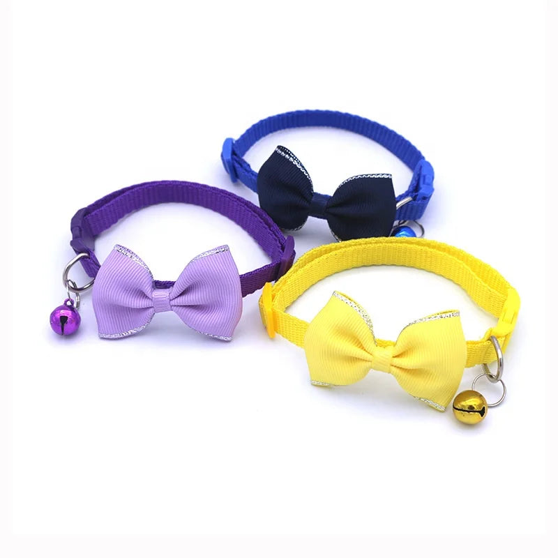 New Style Wholesale Pet Bowknot Bell Collar Lovely Pet Supplies Dog Cat Collar