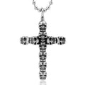 Biker Hiphop Vintage Gothic Men Jewelry 316L Stainless Steel Fine Necklace Silver Pendant Skull Cross Jewelry