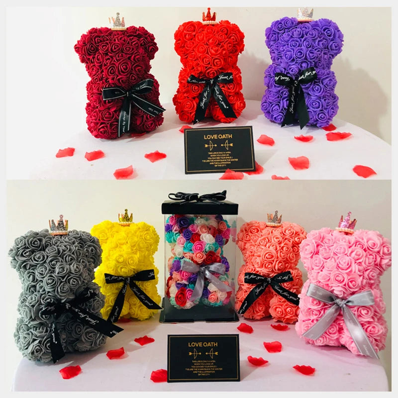 Styrofoam Oso Rose Flower Bear Valentine Big Teddy Bear Rose Bear Gift for Girlfriend