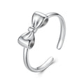 925 Sterling Silver Bow-knot Open Ring Adjustable Bow-knot Band Plated White Gold for Women Party Original Fine Jewelry BSR664
