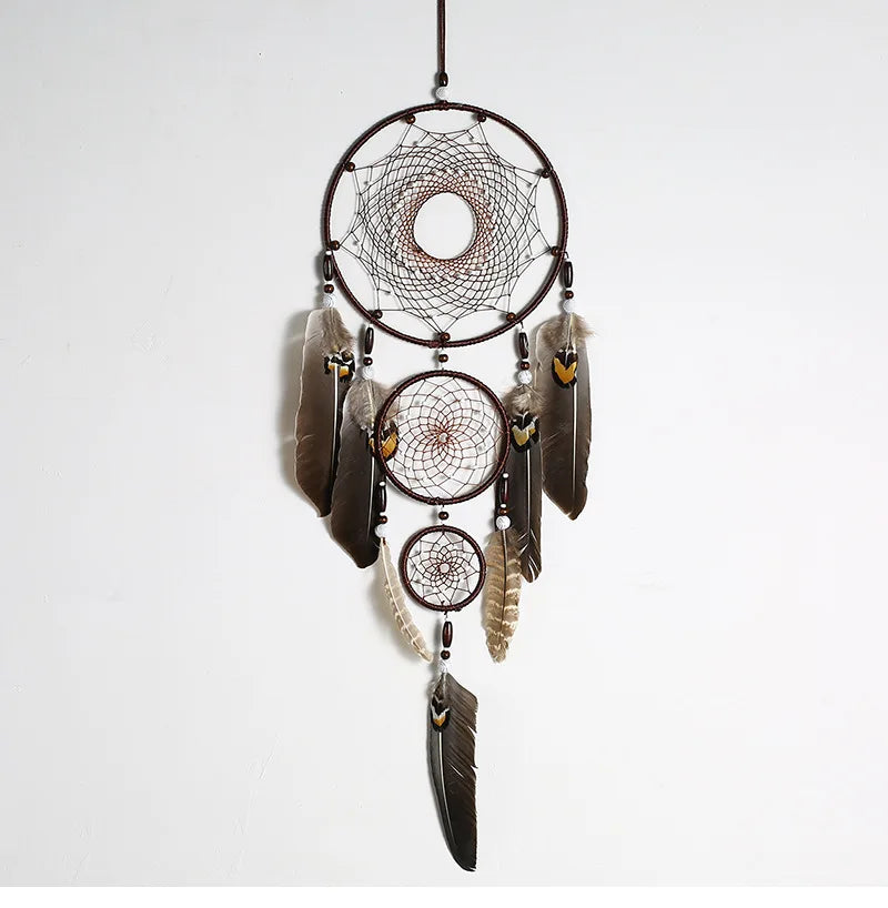 Handmade Indoor Eagle Dream Catcher Pendant Feather Design for Bedroom Home Decoration for Gift Wholesale Rope Format