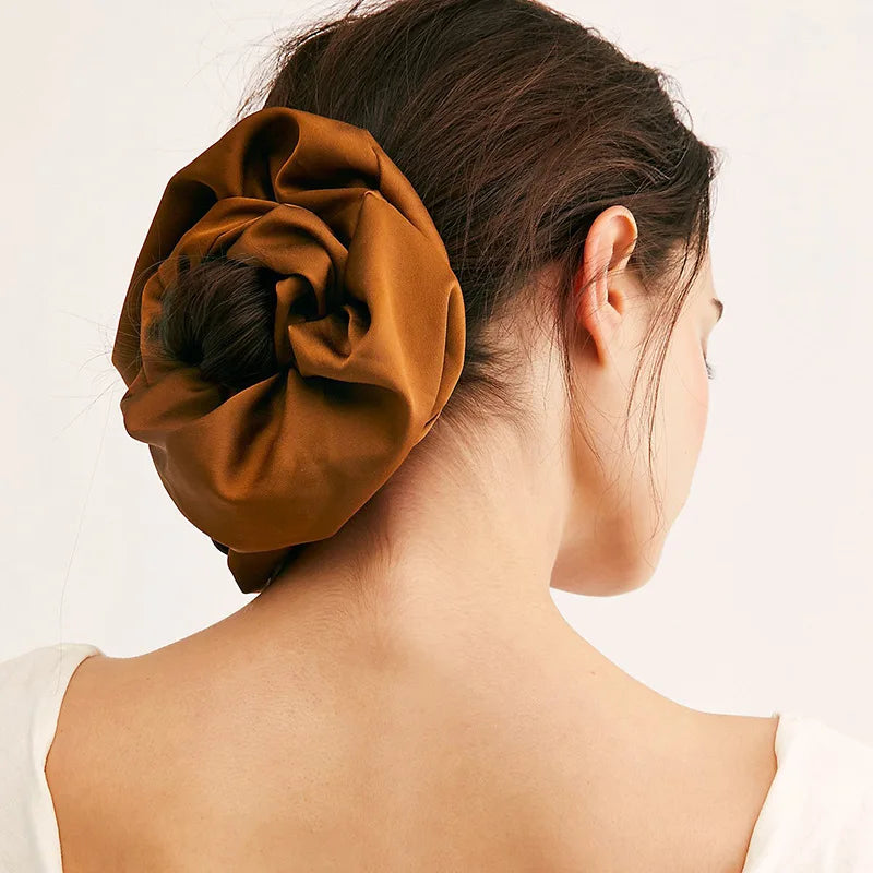 Oversized Scrunchie Satin Hijab Volumizer Hair Tie Hijab Scrunchie for Muslim Women