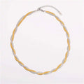 Stainless Steel 18K Gold Plated Gold and Silver Mixed Twisted Snake Chain Necklace Tarnish Free and Waterproof Jewelry