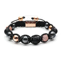 Goldix Adjustable Macrame Bracelet for Men Natural Stone Beaded Jewelry with CZ Ball Handmade Stainless Steel Bracelets