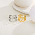 Wide Open Ring Female Stainless Steel   Hollow Ring Titanium Steel Colorfast Ring