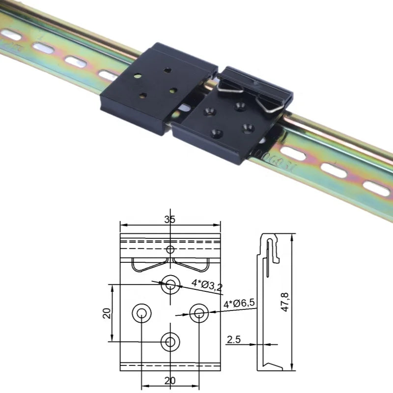DIN 35mm Guide Rail Snaps Kit with Quick Easy Mounting Clip and Buckle Fixing for Rail Applications