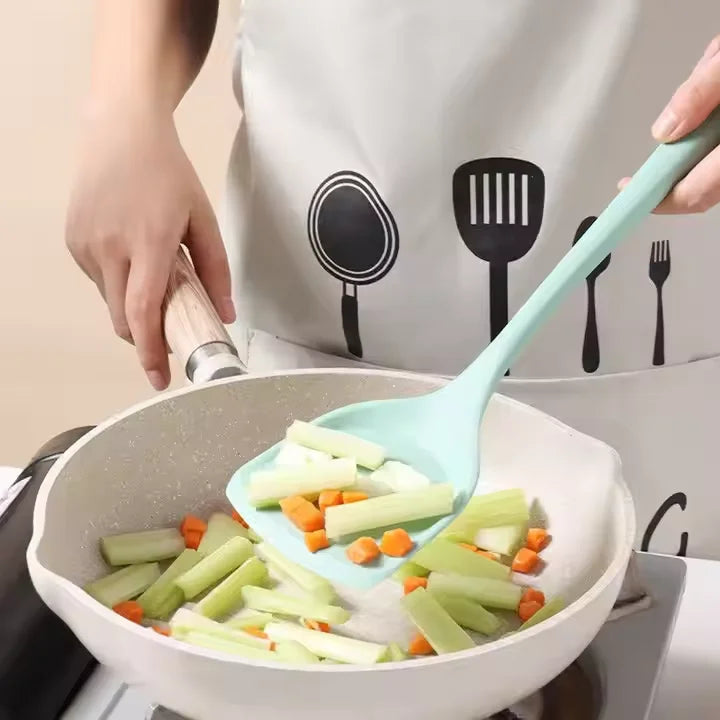 Food-grade Silicone Spatula Non-stick Heat-resistant Set Pastry Baking Tools Red Kitchen Utensils Silicone Food Turner