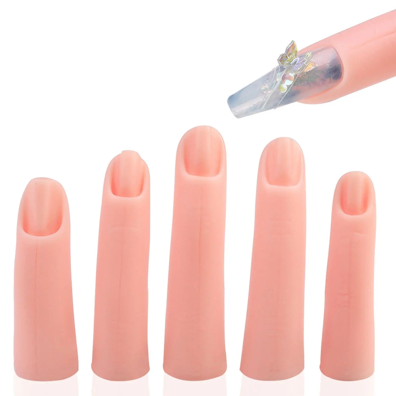 Professional Nail Practice Silicone Artificial Hand Model Seamless Finger Insertion Simulated PVC Paper New Design Plastic