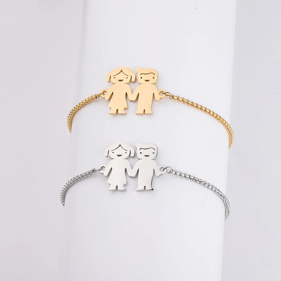 Boys Bangles and Bracelets Light Fashion Jewelry Stainless Boys Girls Adjustable Gold Silver Couple Bracelet Bangles