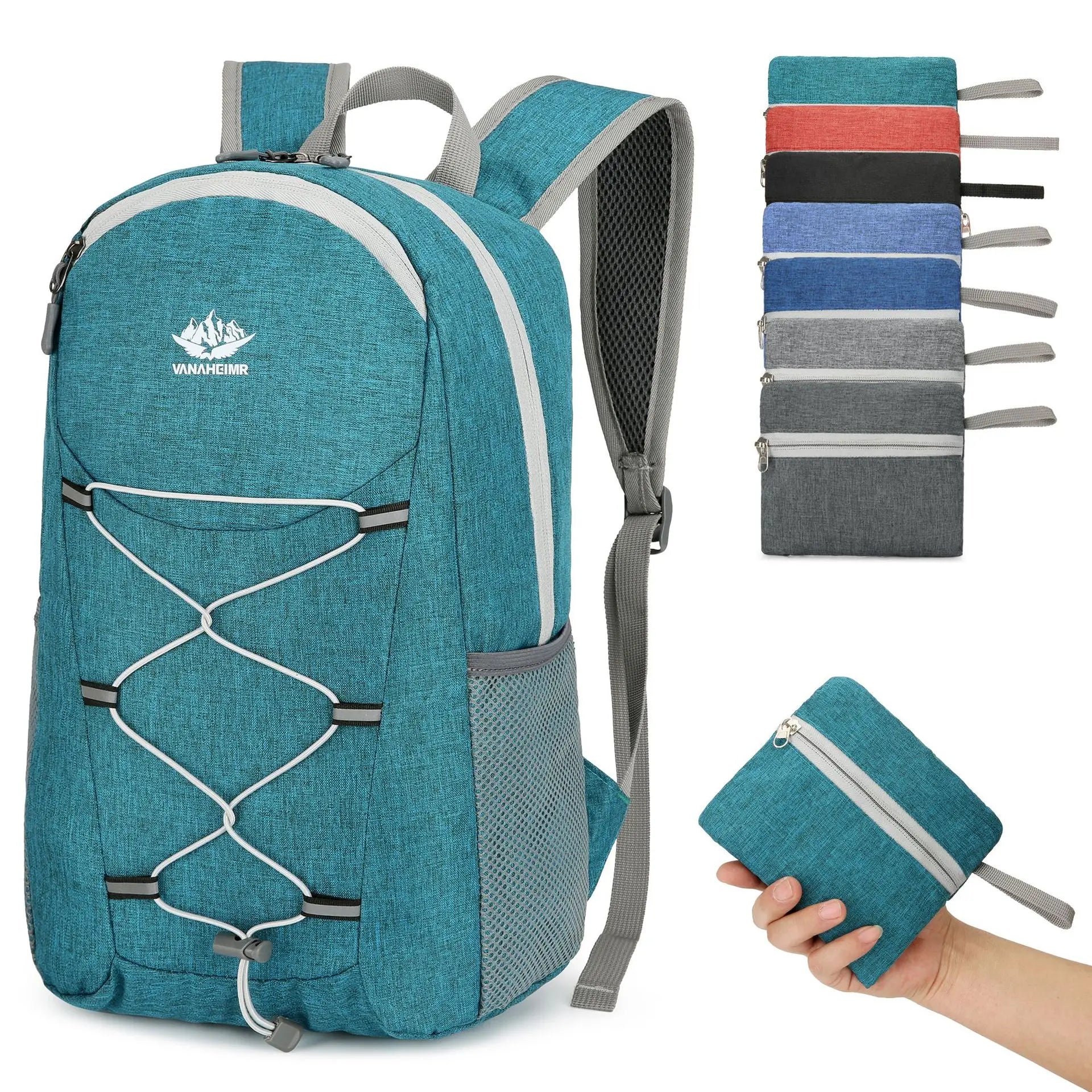 Custom Nylon Waterproof Foldable Knapsack for Outdoor Fitness Large Capacity Folding Packable Sports Hiking Backpacks