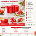 Custom Logo BPA Free Food Grade Silicone Ice Cream Mold Popsicle Maker With Sticks OEM ODM Reusable DIY Ice Pop Mould