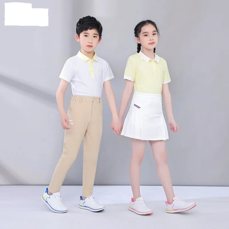 High-Quality Outdoor School Uniform Bright Breathable High Elastic Teenagers' Golf Polo Short Sleeve Top