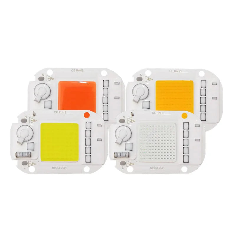 Driverless 110V/220V Indoor Plant Grow Light High Power Full Spectrum White LED Chip 20W 30W 50W COB DOB LED Chip for Plant