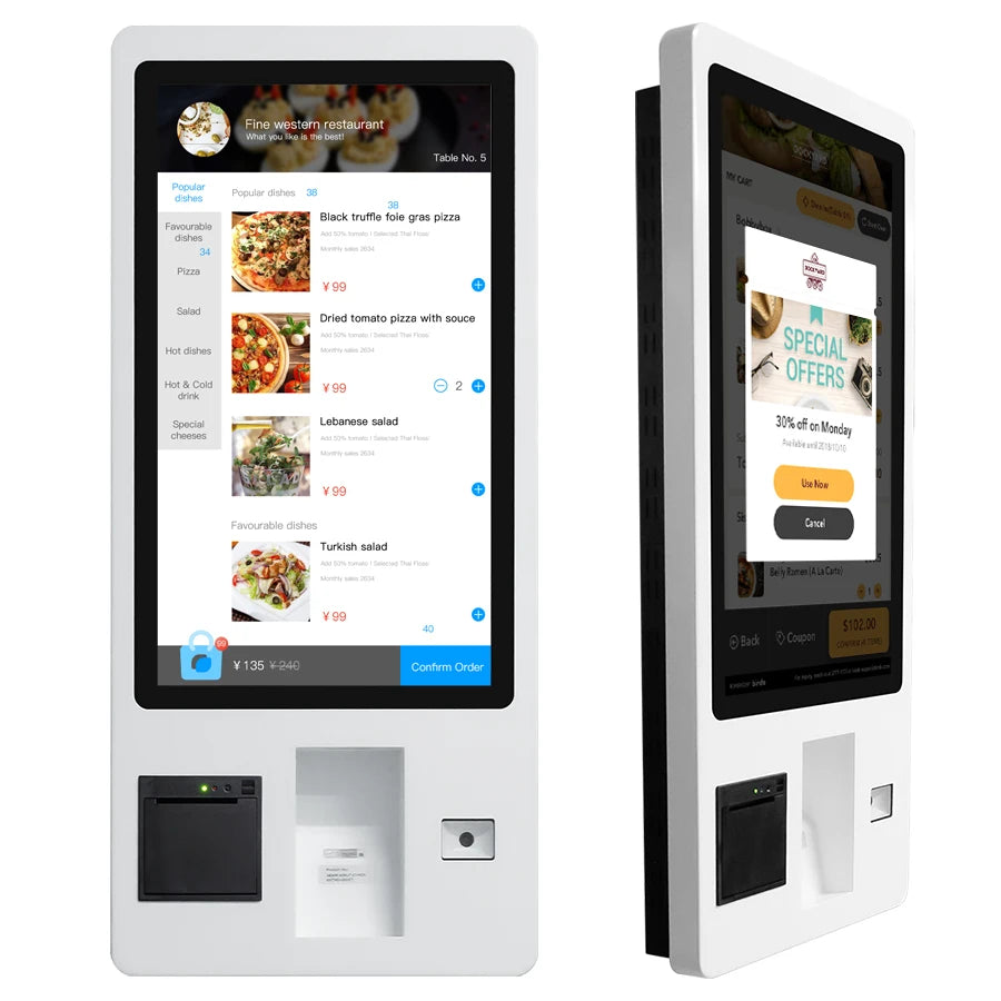 Self Checkout Kiosk Thermal Printer Touch Screen 32 Inch Restaurant Self-ordering Terminal All in One Self Ordering Kiosk