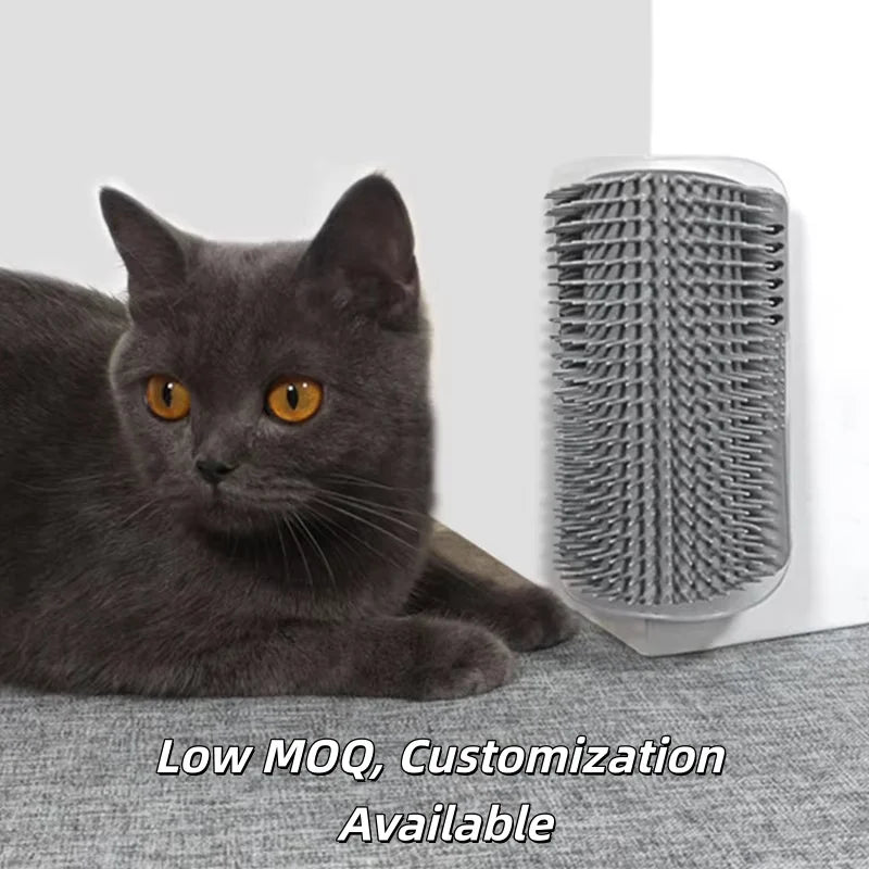 Cat Self Groomer With Catnip Soft Cats Wall Corner Massage Cat Comb Brush Rubs the Face With a Tickling Comb Pet Grooming Supply