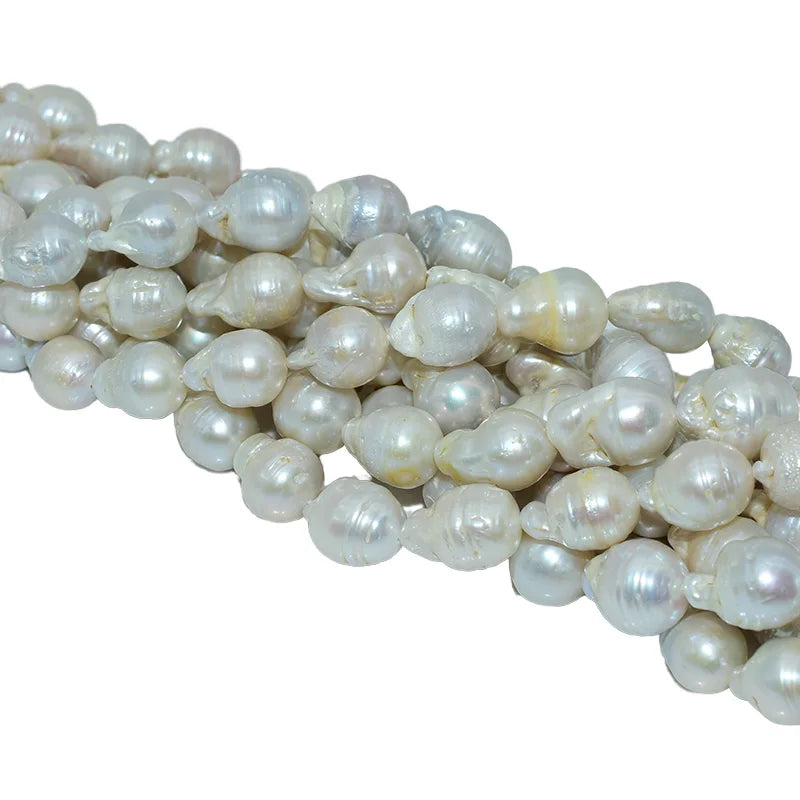 Factory Wholesale Baroque Freshwater Pearl Beads 13*18mm White Irregular Loose Strands for Jewelry Making