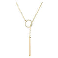Autumn Winter Simple Collarbone Chain Personality Circle Stick Necklace Geometric Y-shaped Necklace for Women