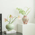 High-End Chinese Style Creative Simple Ceramic Vase Hydroponic Fresh Flower Decoration for Living Room and Entrance Hall